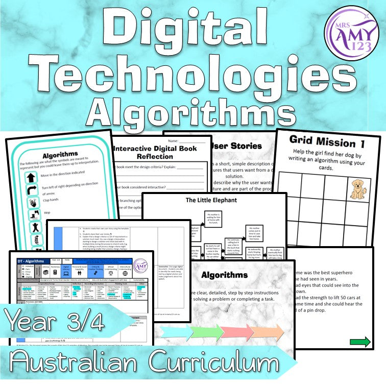 Year 3 & 4 Technologies - Algorithm Unit - Australian Curriculum