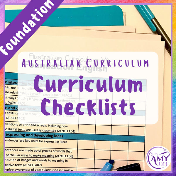 Foundation Australian Curriculum Checklists
