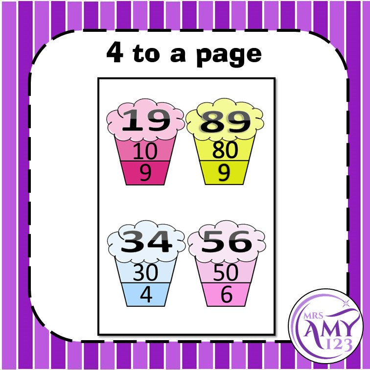 Place Value Cupcakes Activity -Tens and Ones