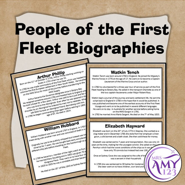 People of the First Fleet Biographies