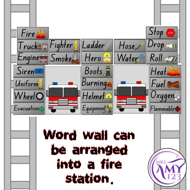 Fire Safety Word Wall and Posters- Great for Fire Prevention Week