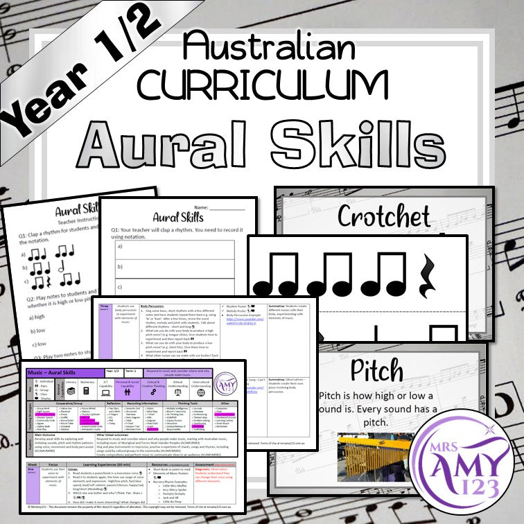 Australian Curriculum Year 1/2 Aural Skills Music Unit