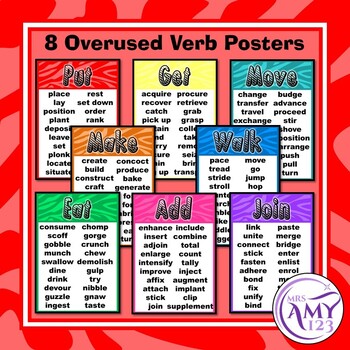 Other Words for (Overused) Verbs Posters