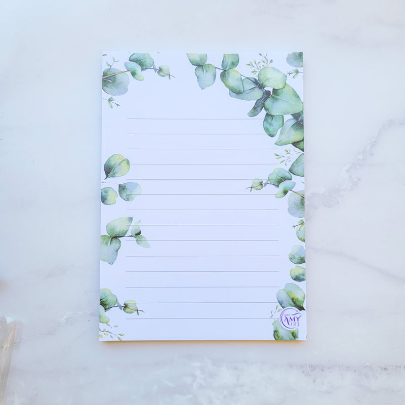 Eucalyptus Note Pad with lines