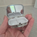 Metal Pill Box with Built‑In Mirror