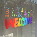 Rainbow “Welcome” Window Cling – Reusable & Repositionable