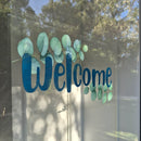 Eucalyptus “Welcome” Window Cling – Reusable & Repositionable