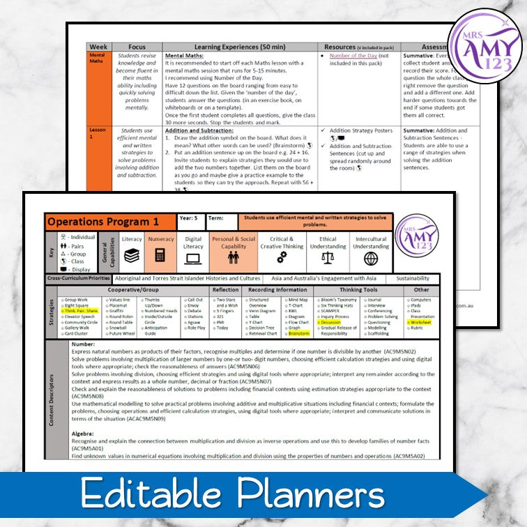 Year 5 Operations Maths Program