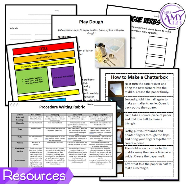 Procedure Writing Unit -Year 5 and 6- Aligned with ACARA