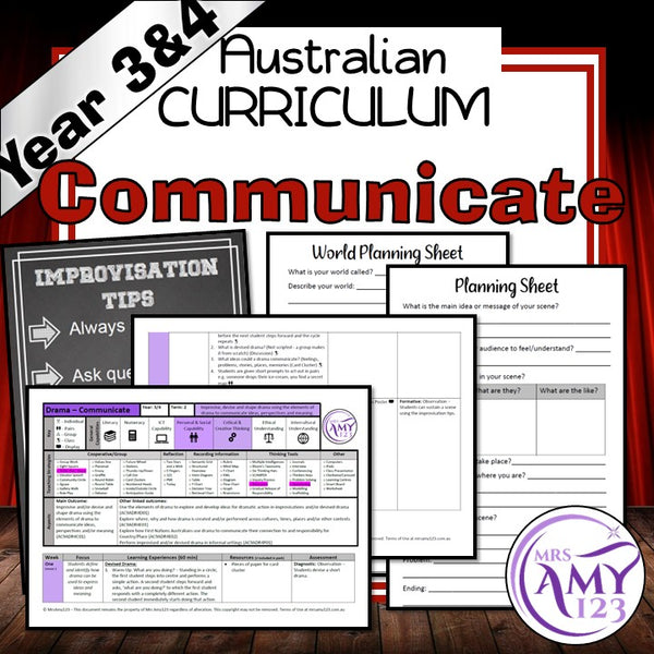 Year 3 & 4 Drama - Communicate - Australian Curriculum