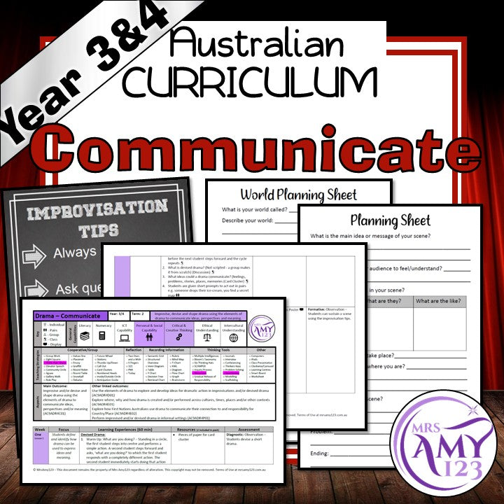 Year 3 & 4 Drama - Communicate - Australian Curriculum