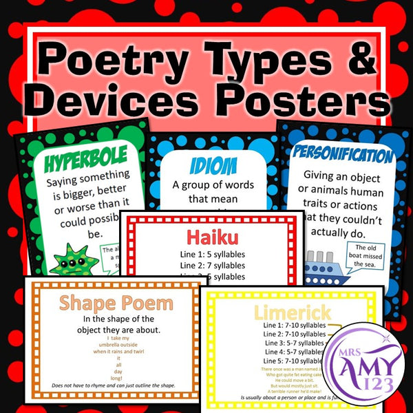 Poetry Types and Devices Posters