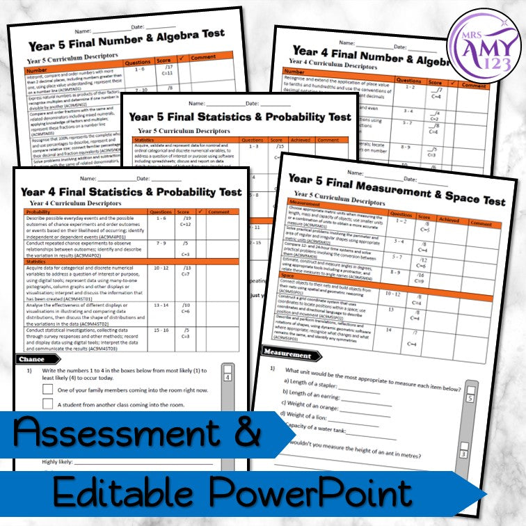 Year 4/5 Composite Maths Program Bundle- Australian Curriculum