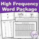 High Frequency Words Pack - Flash Cards, Checklists and More!