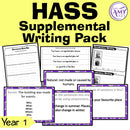 Year 1 HASS - Supplemental Writing Pack