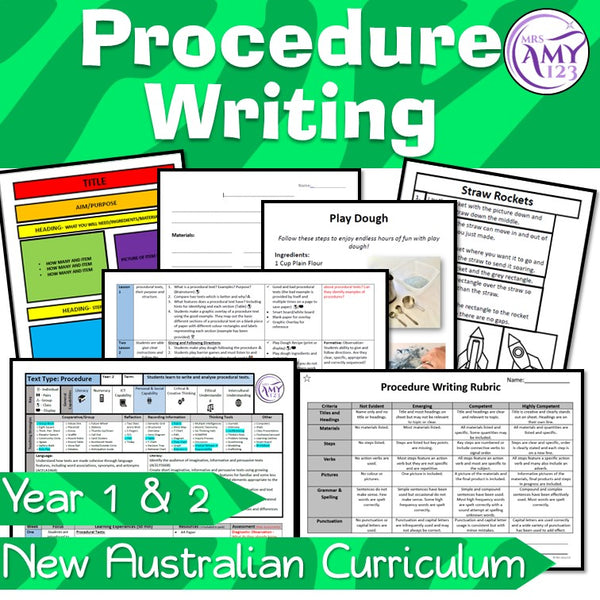 Procedure Unit -Year 1 and 2- Aligned with Australian Curriculum