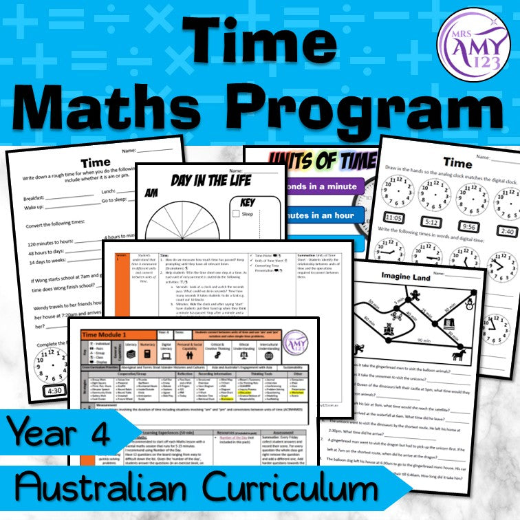 Year 4 Maths - Time Program - Australian Curriculum
