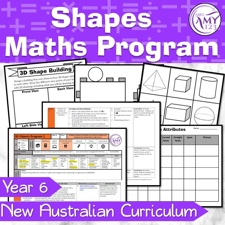 Year 6 3D Objects/Shapes Maths Program