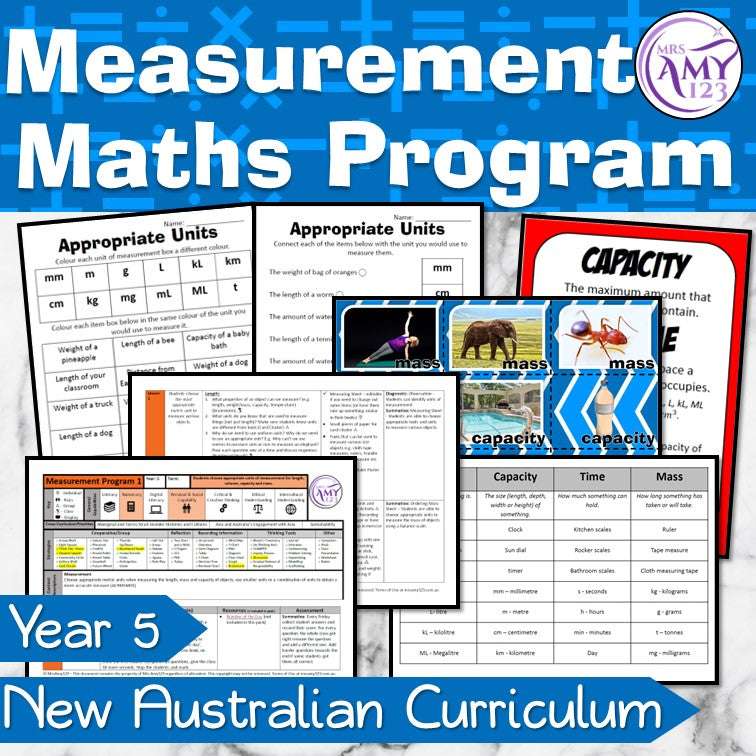 Year 5 Measurement Maths Program