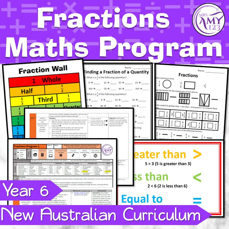 Year 6 Maths - Fractions Program - Australian Curriculum