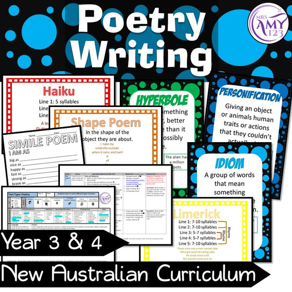 Poetry Writing Unit -Year 3 & 4- Aligned with ACARA