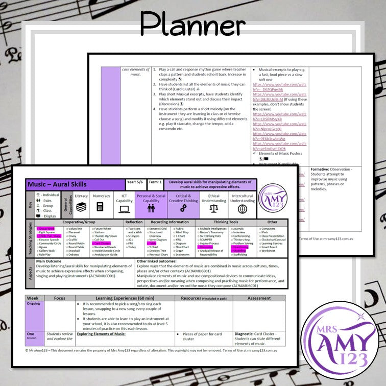 Australian Curriculum Year 5/6 Aural Skills Unit