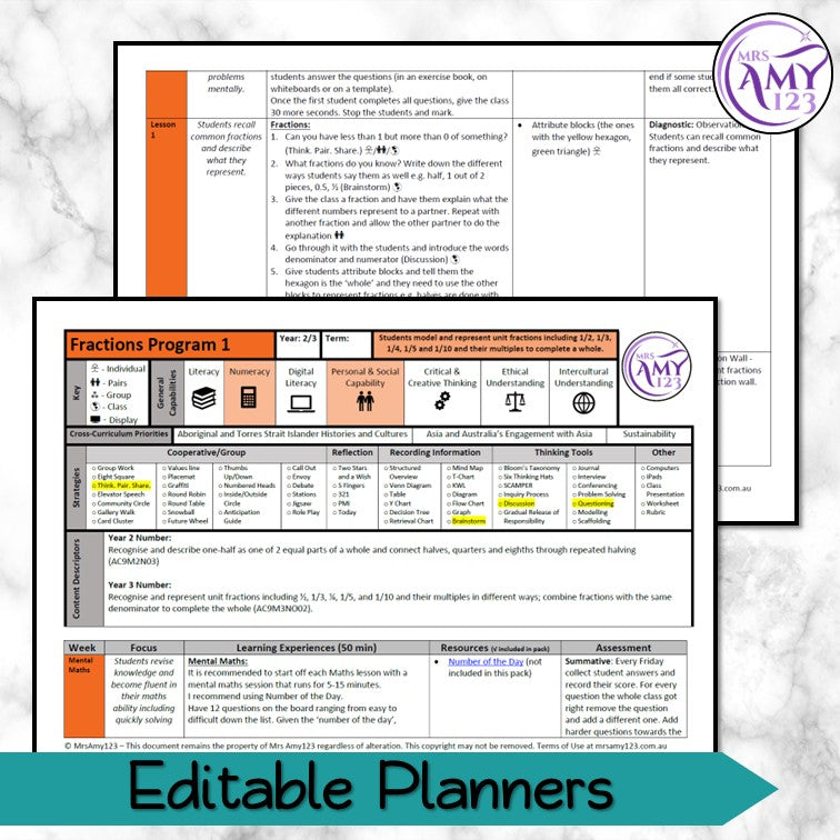 Year 2/3 Composite Maths Program Bundle- Australian Curriculum