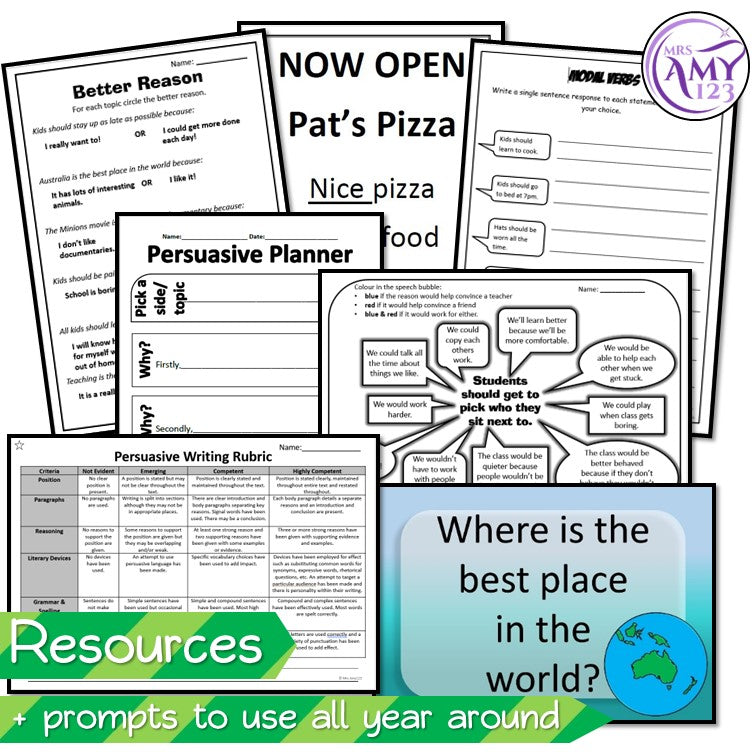 Year 1 & 2 English - Persuasive Writing Unit - Australian Curriculum