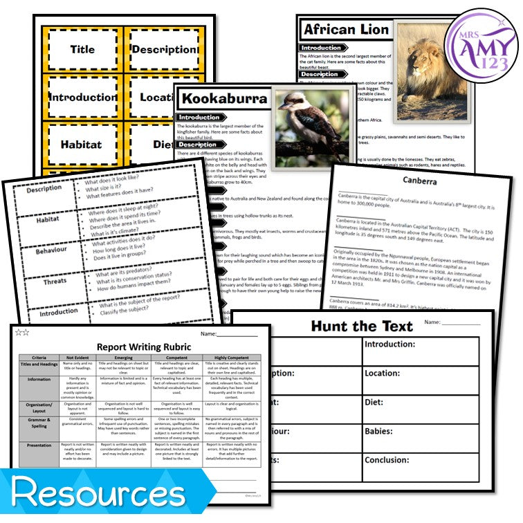 Year 3 & 4 English - Information Report Writing Unit - Australian Curr