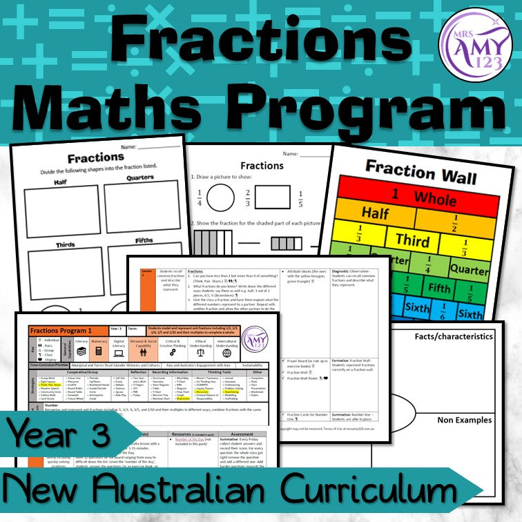 Year 3 Fractions Maths Program