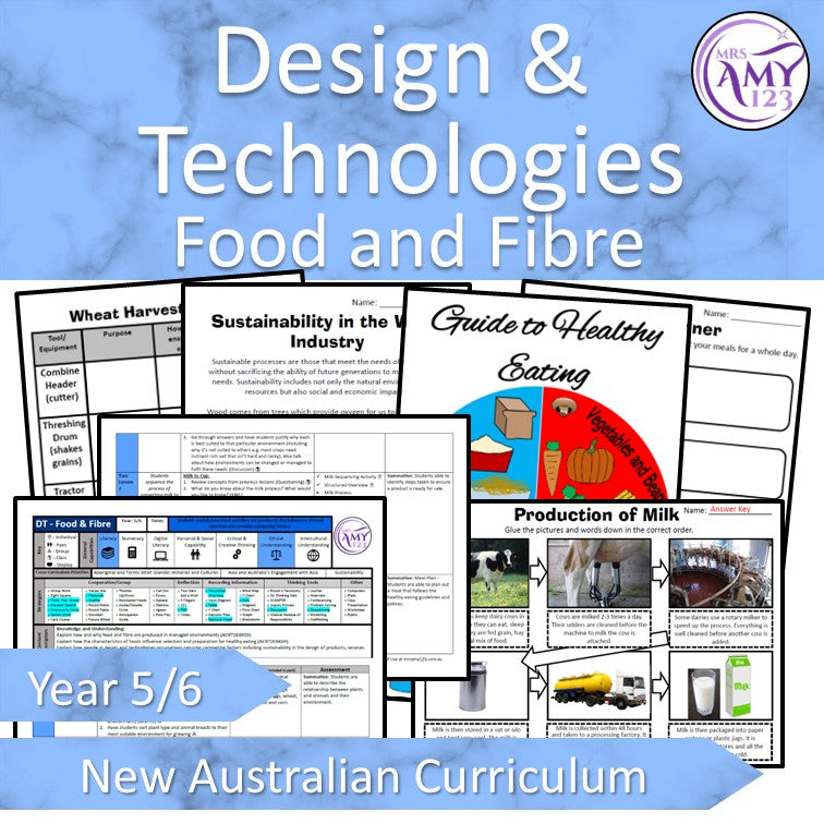 Year 5 & 6 Technologies - Food & Fibre Unit - Australian Curriculum