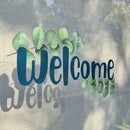 Eucalyptus “Welcome” Window Cling – Reusable & Repositionable