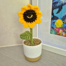 Hand Crocheted Sunflower in Pot