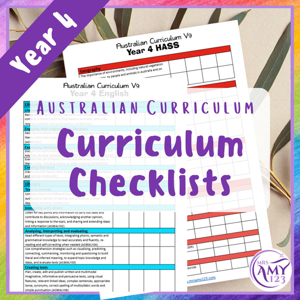 Year 4 Australian Curriculum Checklists