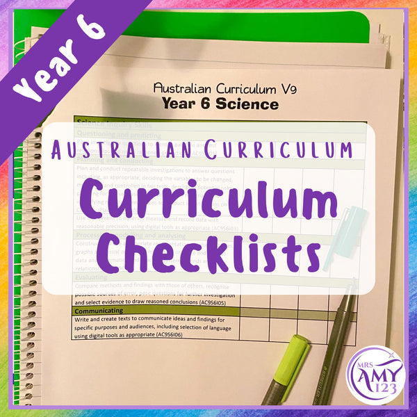 Year 6 Australian Curriculum Checklists