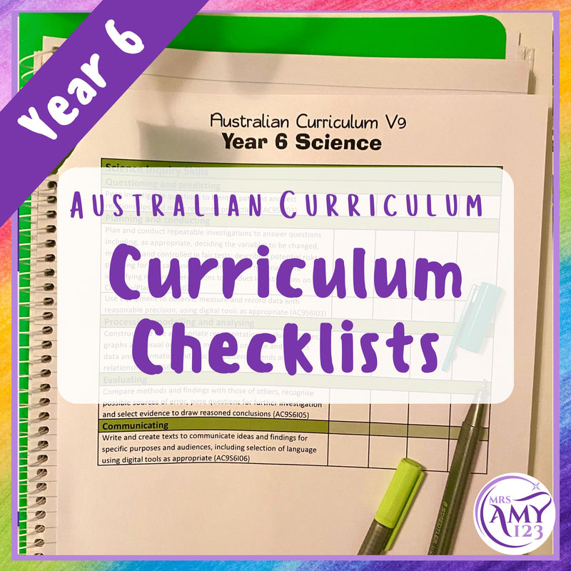 Year 6 Australian Curriculum Checklists