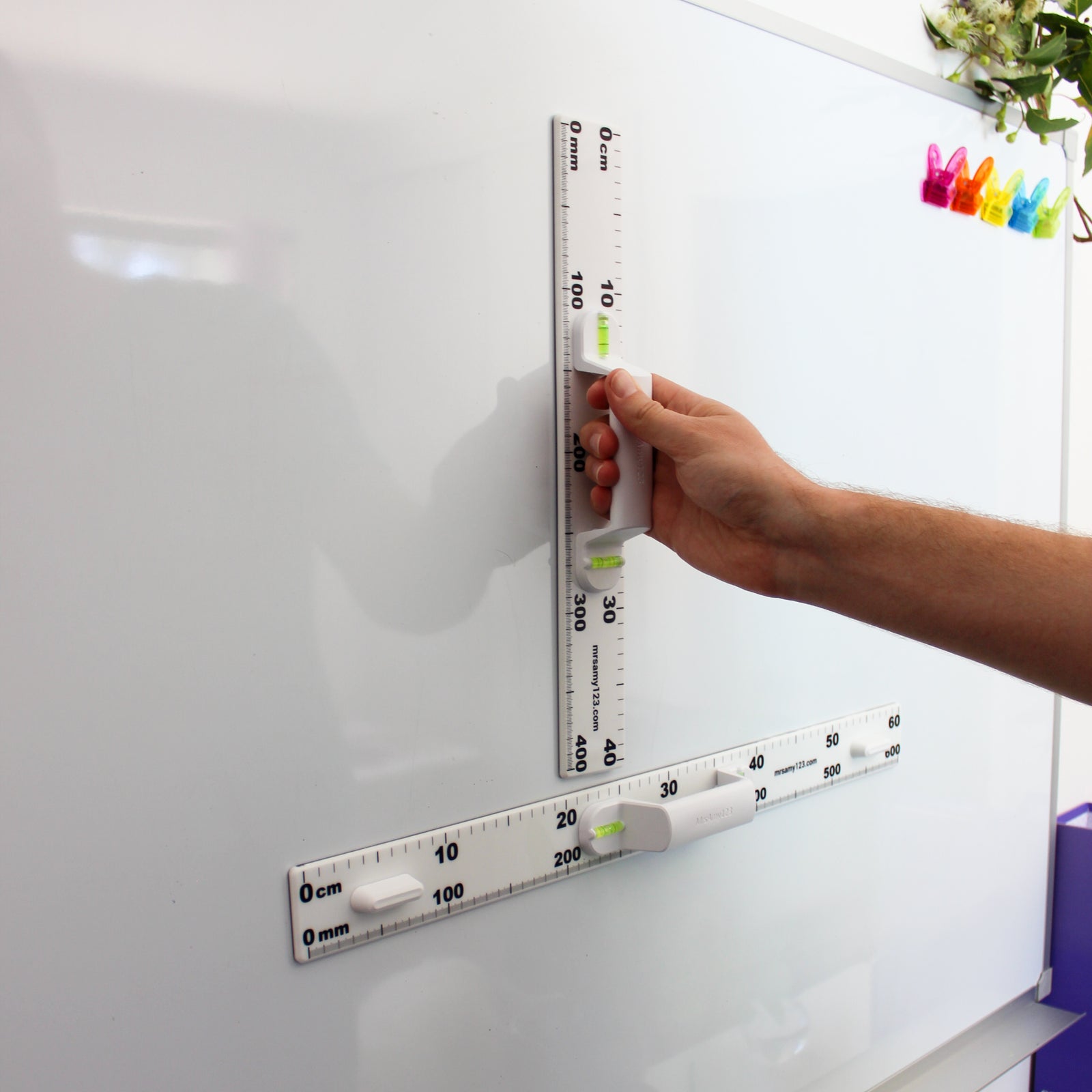 Magnetic Level Whiteboard Ruler Bundle- 40cm & 60cm