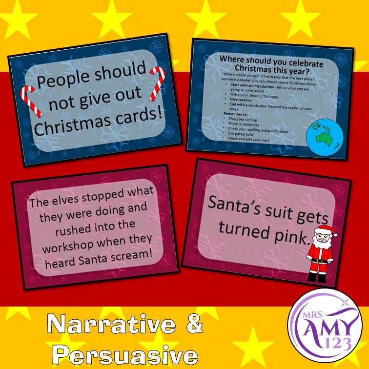 Text Type Writing Christmas Prompts Bundle - Poetry, Persuasive and More!