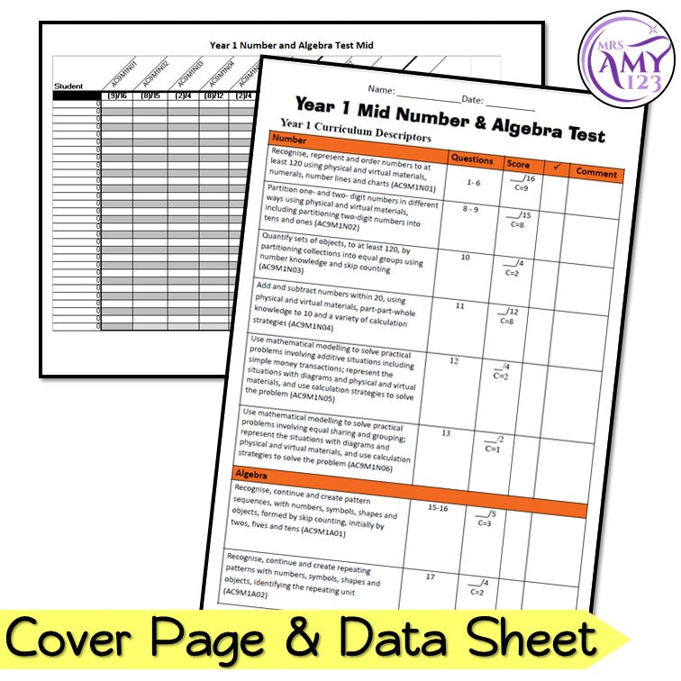 Year 1 Maths - Number & Algebra Test Pack - Australian Curriculum