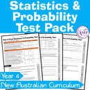 Year 4 Maths - Statistics & Probability Test Pack - Australian Curriculum