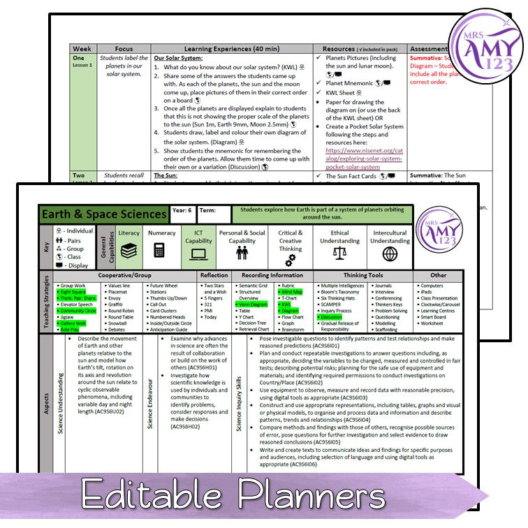 Year 6 Earth & Space Sciences Australian Curriculum