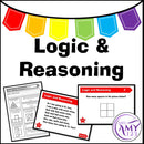 Logic and Reasoning Problem Solving Task Cards, PP and Worksheet