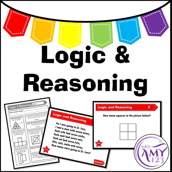 Logic and Reasoning Problem Solving Task Cards, PP and Worksheet