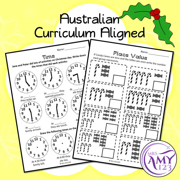 Year 1 Christmas Maths Revision - Australian Curriculum Aligned