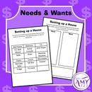 Moving Out Budgeting Activity - Money, Financial Planning, Needs & Wants