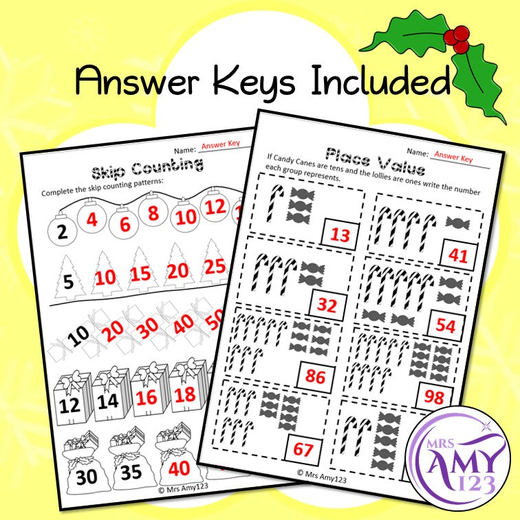 Year 1 Christmas Maths Revision - Australian Curriculum Aligned
