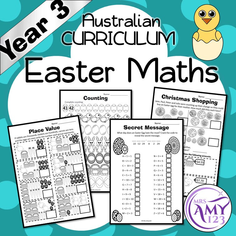 Year 3 Easter Maths - Australian Curriculum Aligned