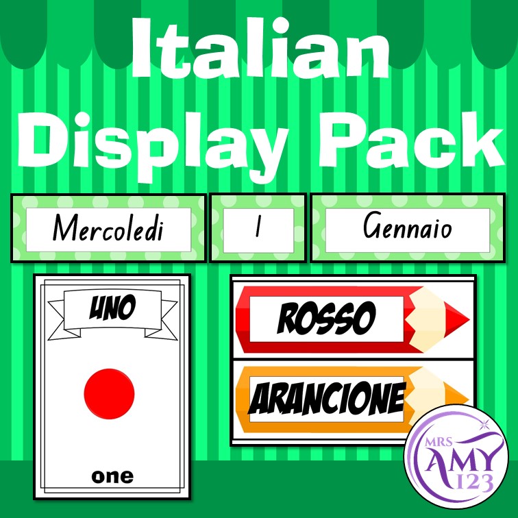 Italian Display Pack - Numbers, Colours & Calendar