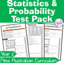 Year 2 Maths - Statistics & Probability Test Pack - Australian Curriculum