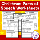 Christmas Parts of Speech (Grammar) Worksheets- Nouns, Verbs, Adjectives & more